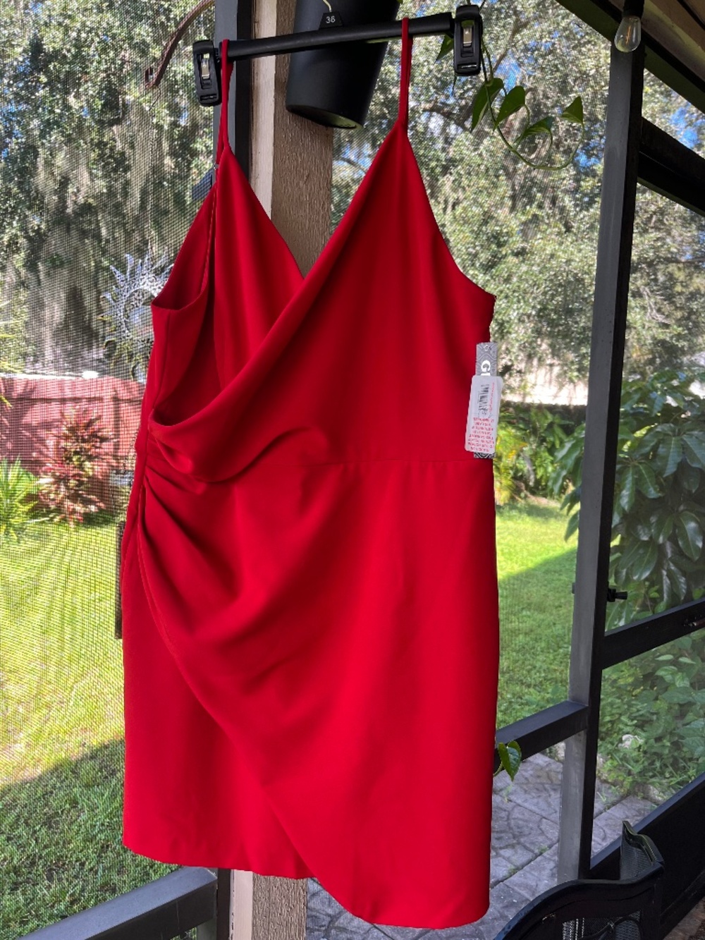 Gianni Bini spaghetti-strap Dress Ruched Wrap Front Mini Cocktail Formal sz 12